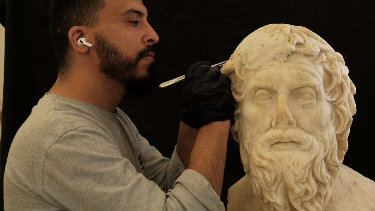 ‘Once-in-a-lifetime find’: Intact Roman statues unearthed in Israeli excavation